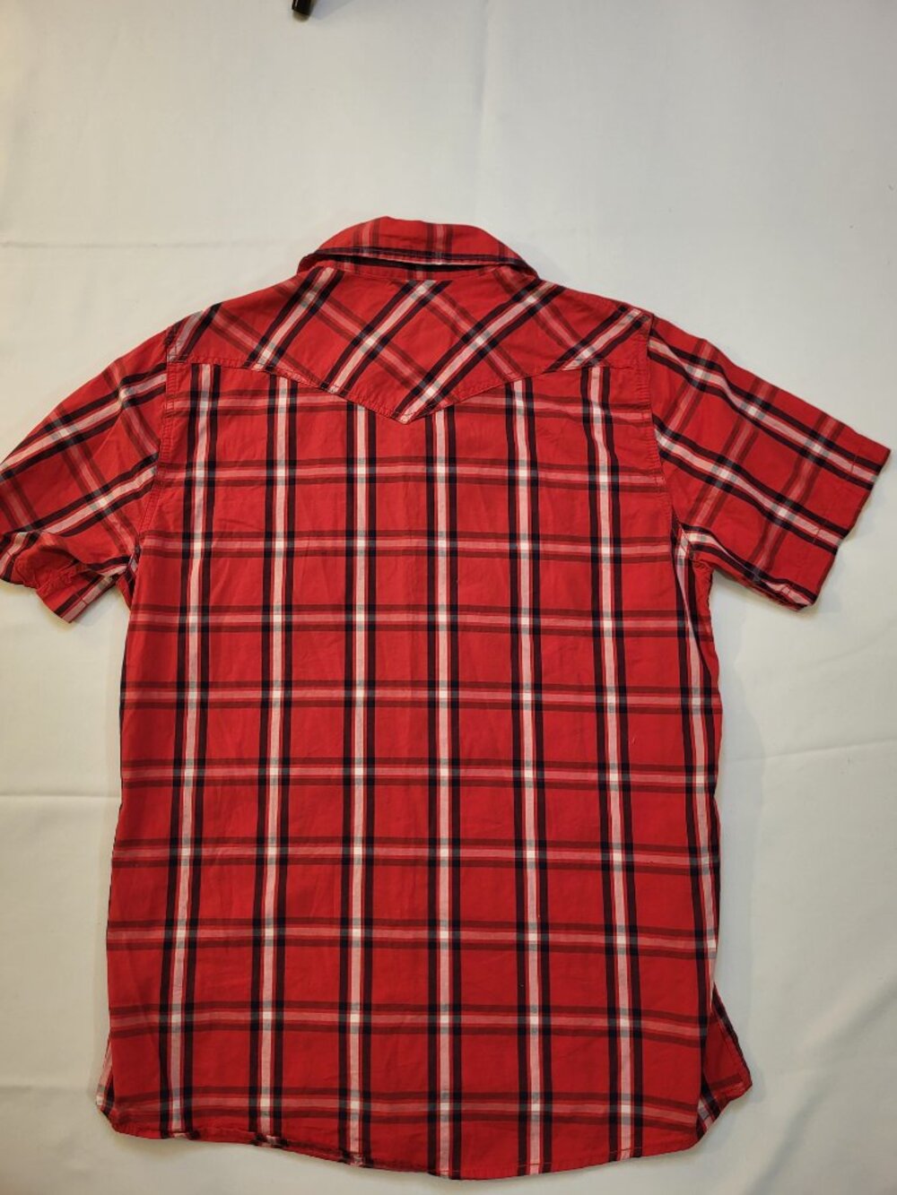 Bluenotes Men’s Red Plaid Short Sleeve Button-Up Shirt Size Large - Picture 7 of 9